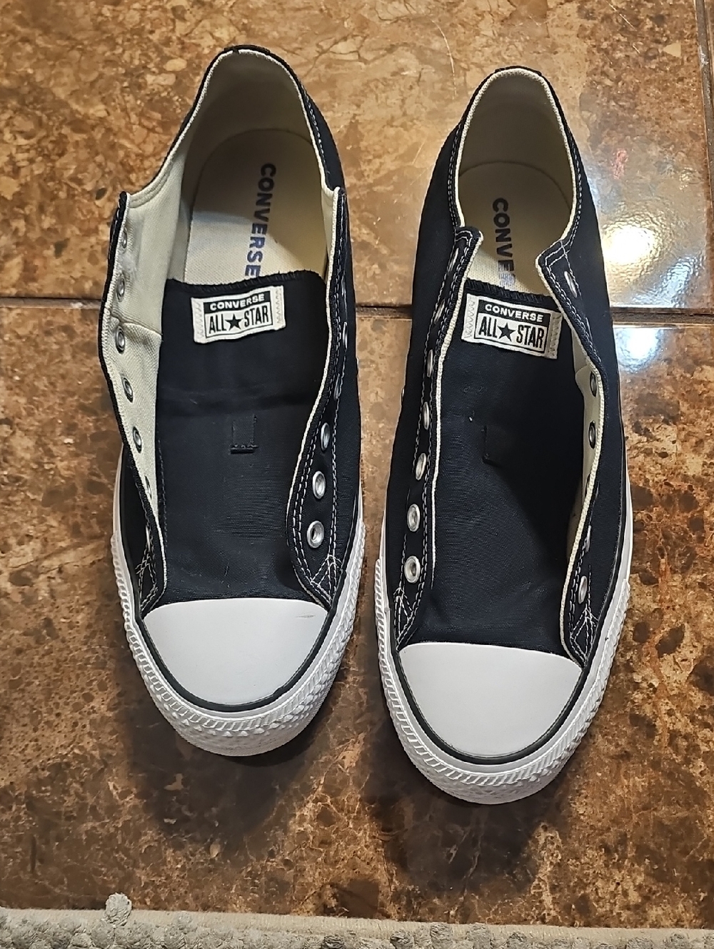 Converse Black and White Low-Top Slip-On Sneakers